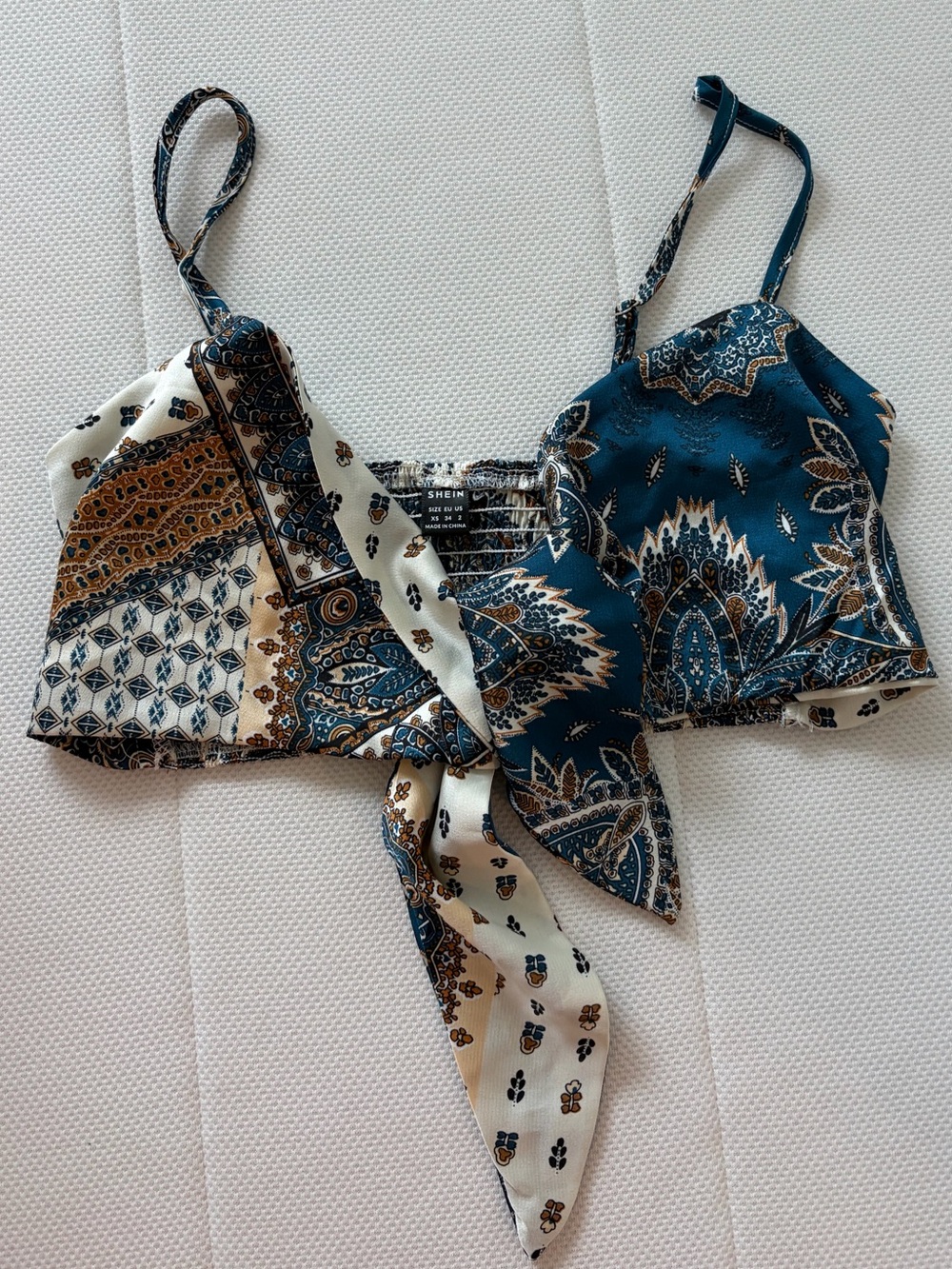 Silky Tie-Front Crop Top
